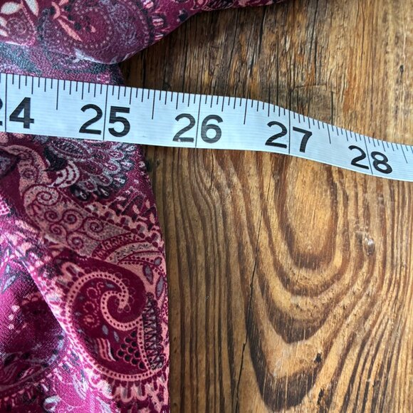 Knox Rose Boho-Chic Burgundy Paisley Smocked Blouse - XXL - Peasant, Prairie - Picture 9 of 10